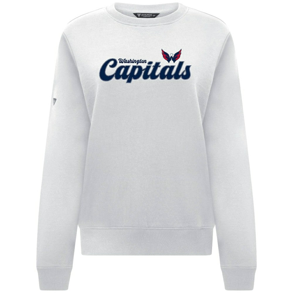 NHL Washington Capitals Levelwear Women's Yvette Big Script Tri-Blend Sweatshirt