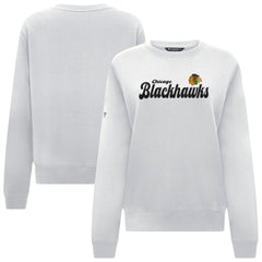 NHL Chicago Blackhawks Levelwear Women's Yvette Big Script Tri-Blend Sweatshirt