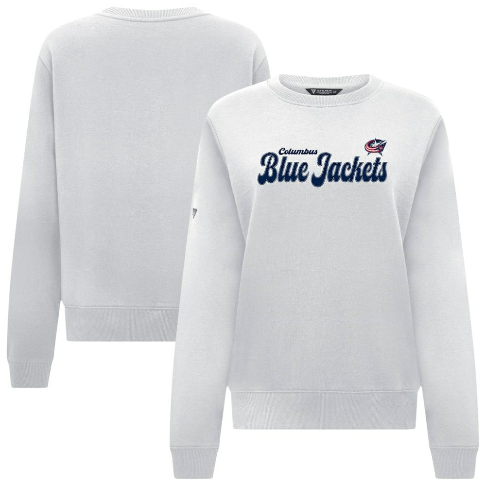 NHL Columbus Blue Jackets Levelwear Women's Yvette Big Script Tri-Blend Sweatshirt