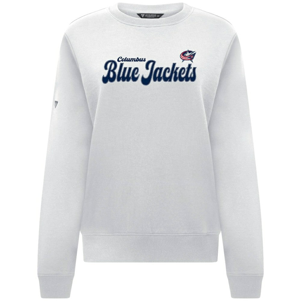 NHL Columbus Blue Jackets Levelwear Women's Yvette Big Script Tri-Blend Sweatshirt