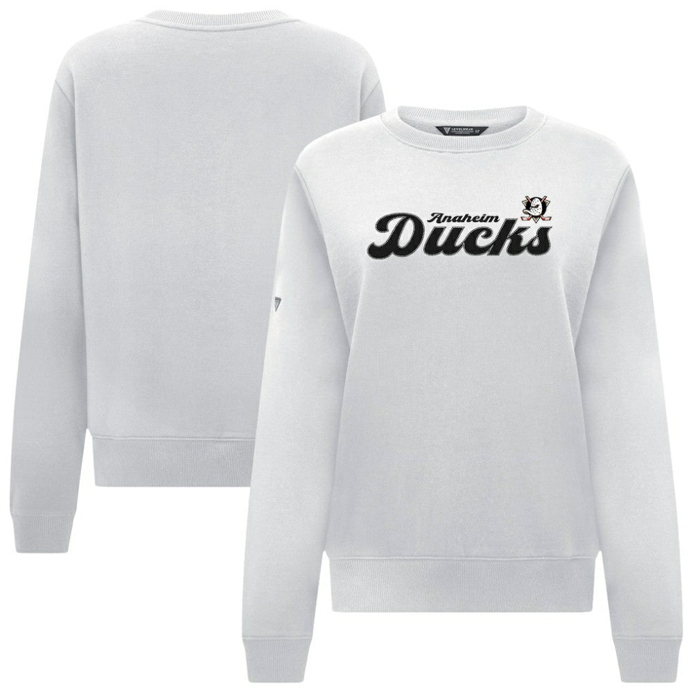NHL Anaheim Ducks Levelwear Women's Yvette Big Script Tri-Blend Sweatshirt
