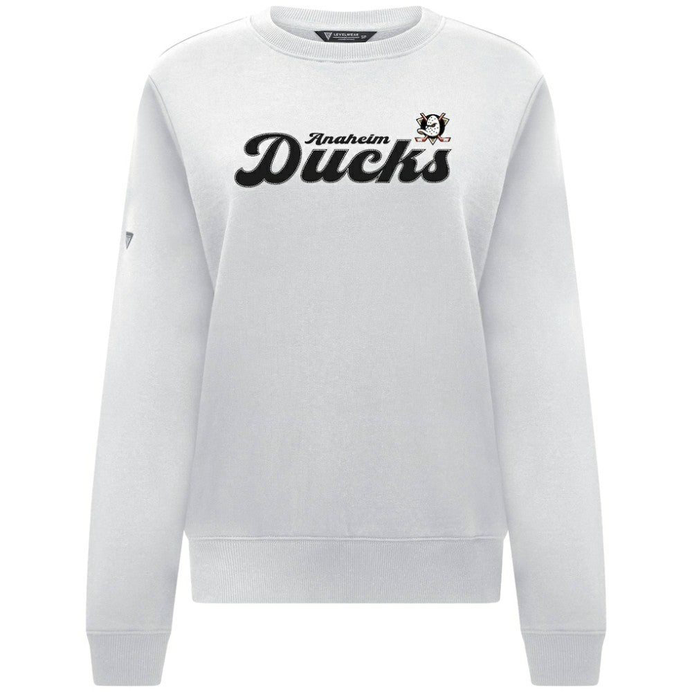 NHL Anaheim Ducks Levelwear Women's Yvette Big Script Tri-Blend Sweatshirt