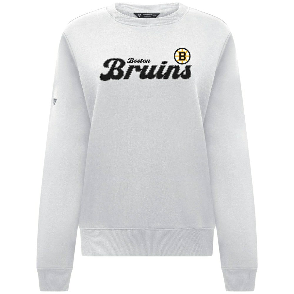 NHL Boston Bruins Levelwear Women's Yvette Big Script Tri-Blend Sweatshirt