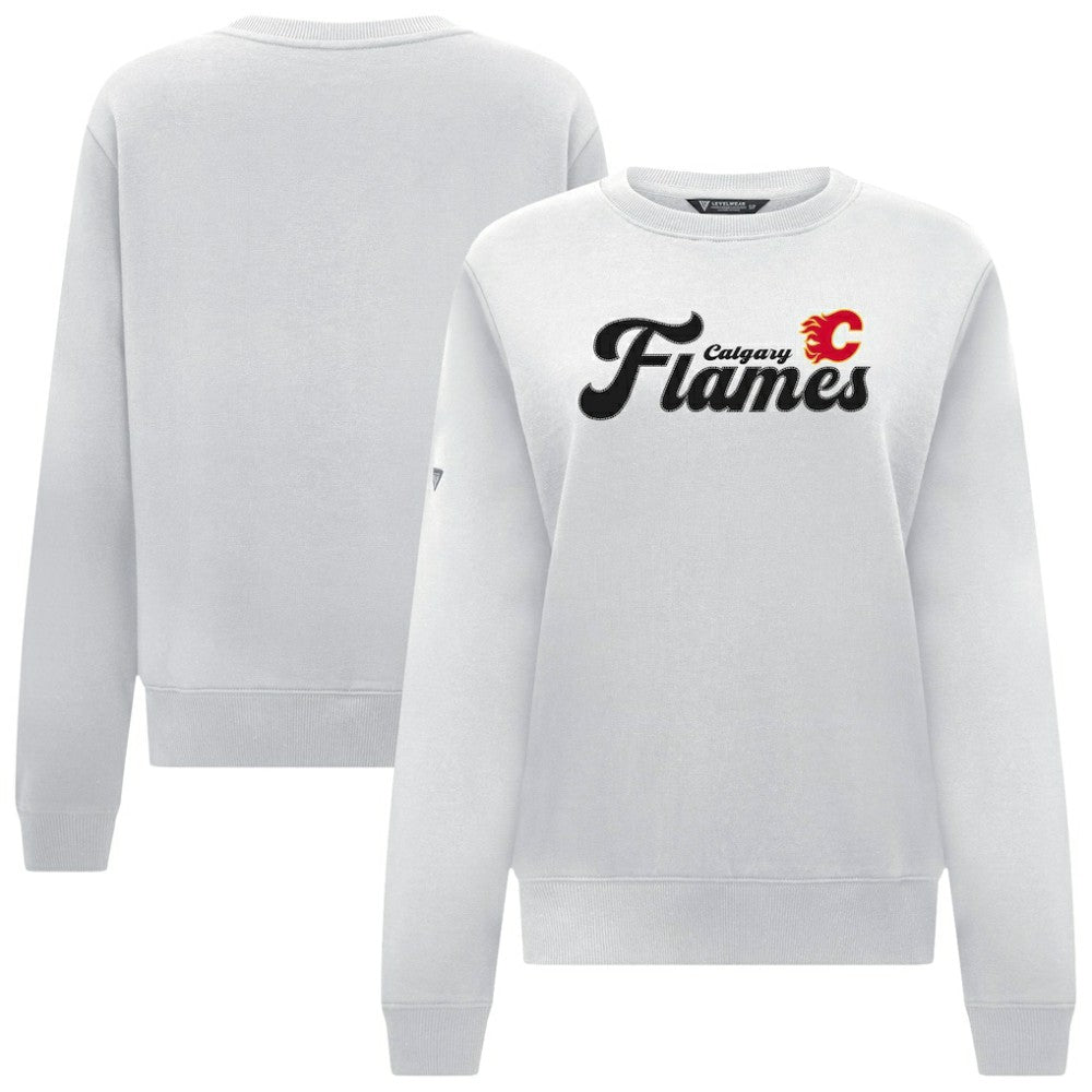 NHL Calgary Flames Levelwear Women's Yvette Big Script Tri-Blend Sweatshirt