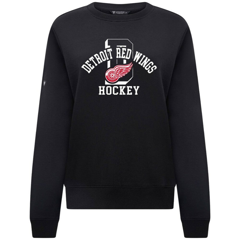 NHL Detroit Red Wings Levelwear Women's Yvette Limelight Big Letter Sweatshirt