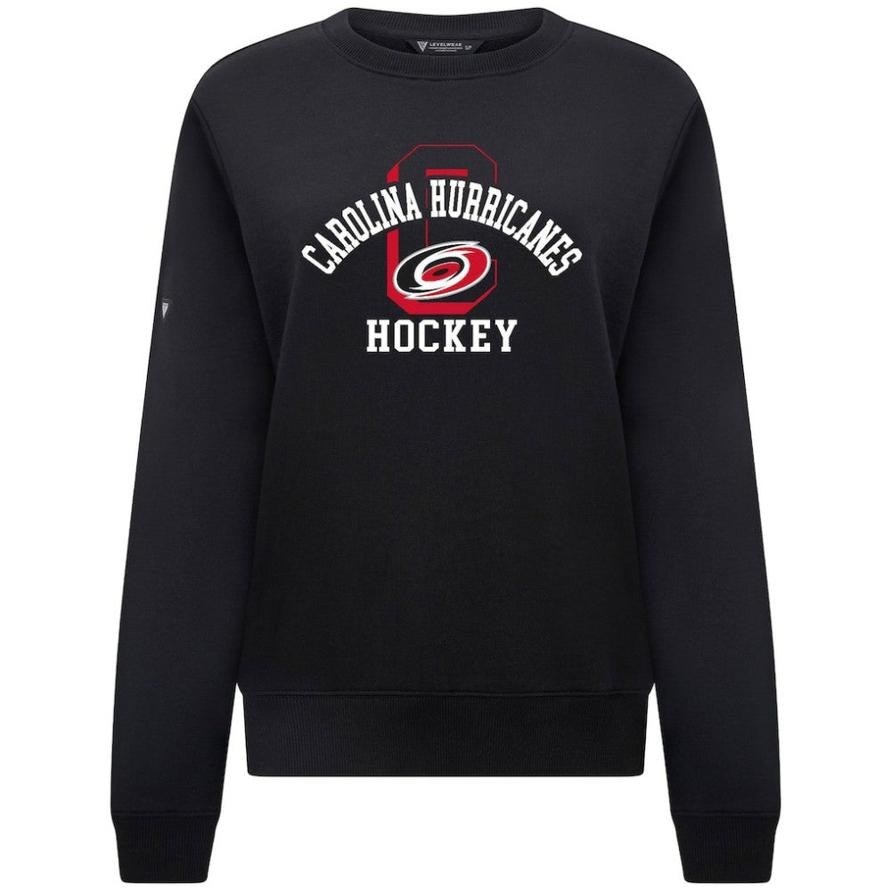 NHL Carolina Hurricanes Levelwear Women's Yvette Limelight Big Letter Sweatshirt