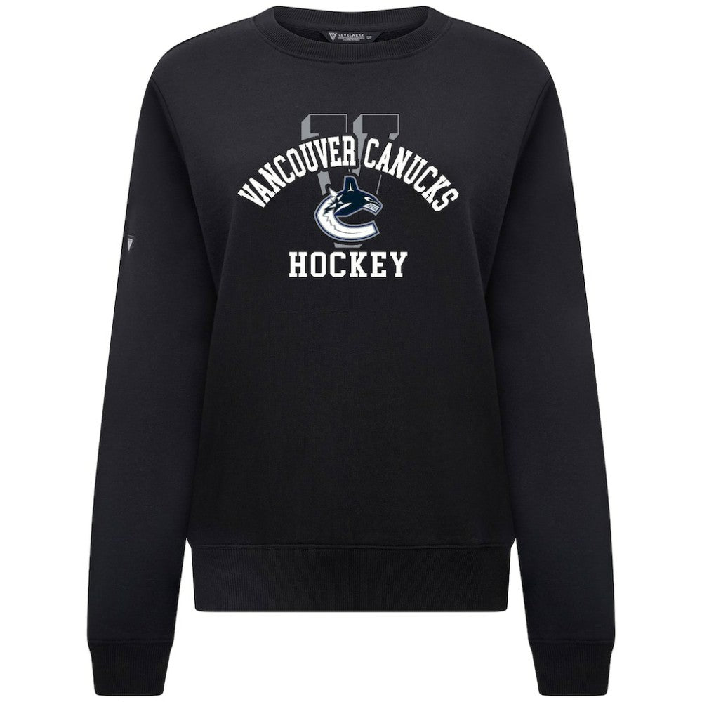 NHL Vancouver Canucks Levelwear Women's Yvette Limelight Big Letter Sweatshirt