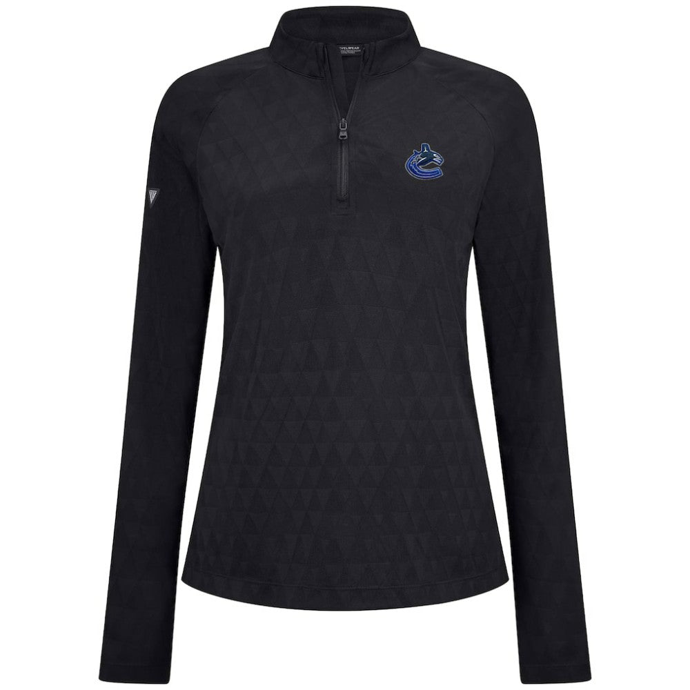 NHL Vancouver Canucks Levelwear Women's Spike Raglan Quarter-Zip Top