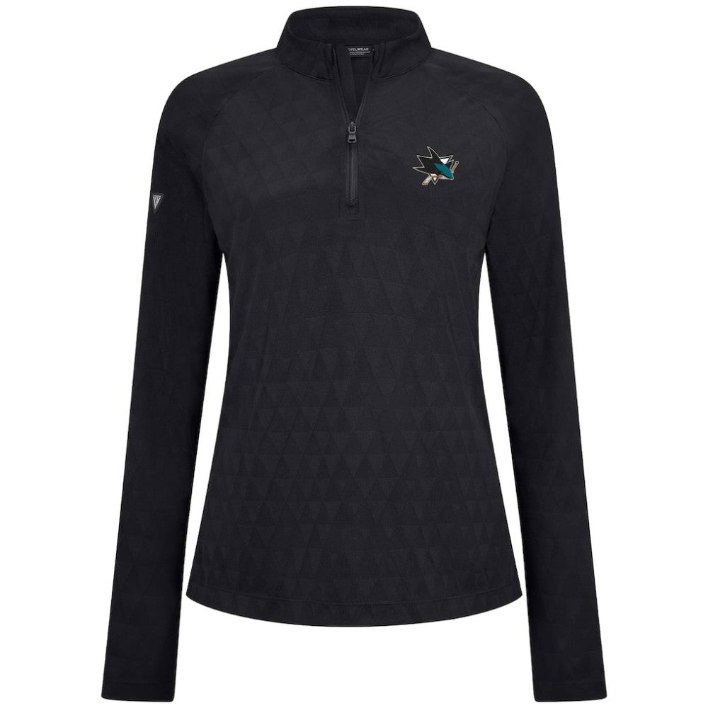 NHL San Jose Sharks Levelwear Women's Spike Raglan Quarter-Zip Top
