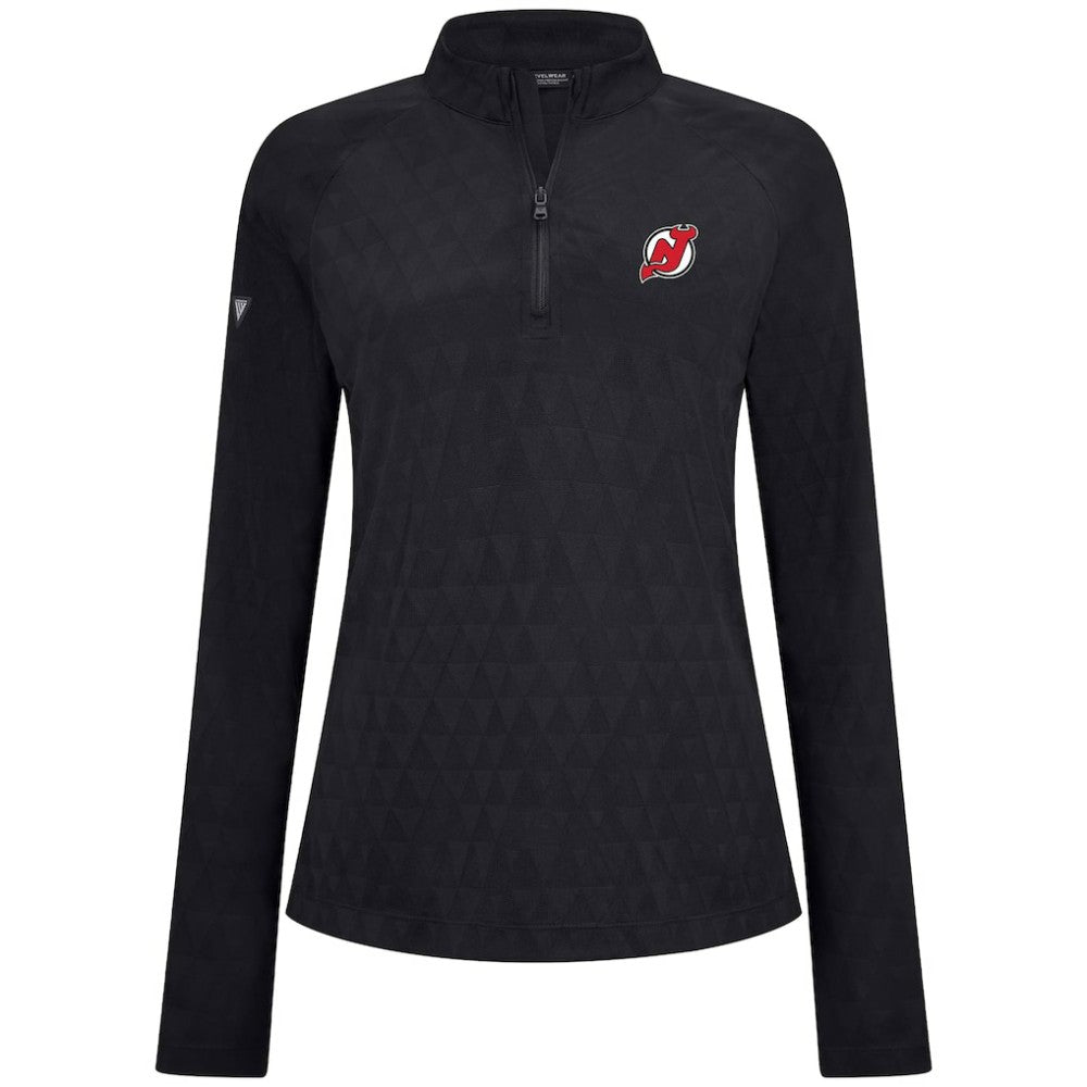NHL New Jersey Devils Levelwear Women's Spike Raglan Quarter-Zip Top
