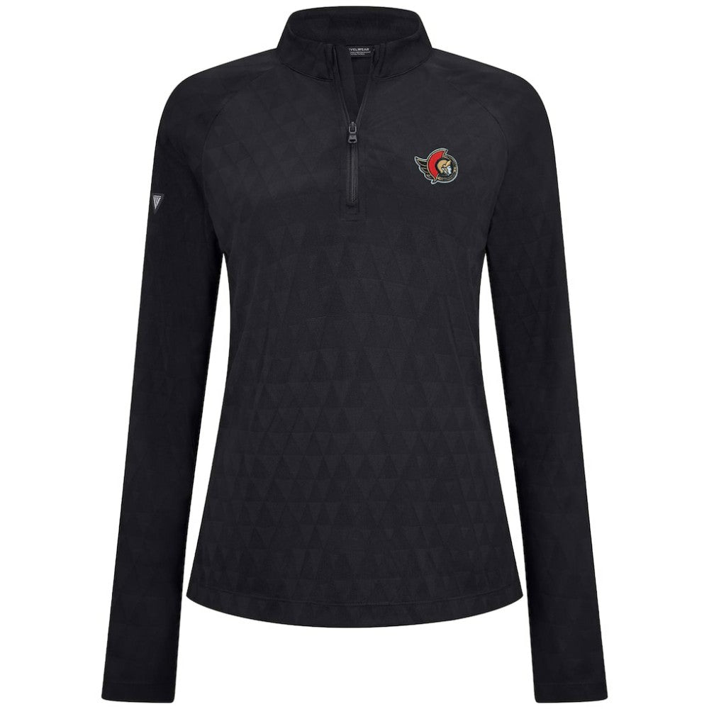 NHL Ottawa Senators Levelwear Women's Spike Raglan Quarter-Zip Top