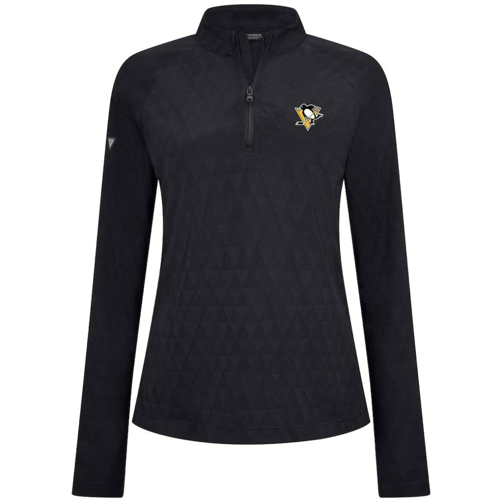 NHL Pittsburgh Penguins Levelwear Women's Spike Raglan Quarter-Zip Top