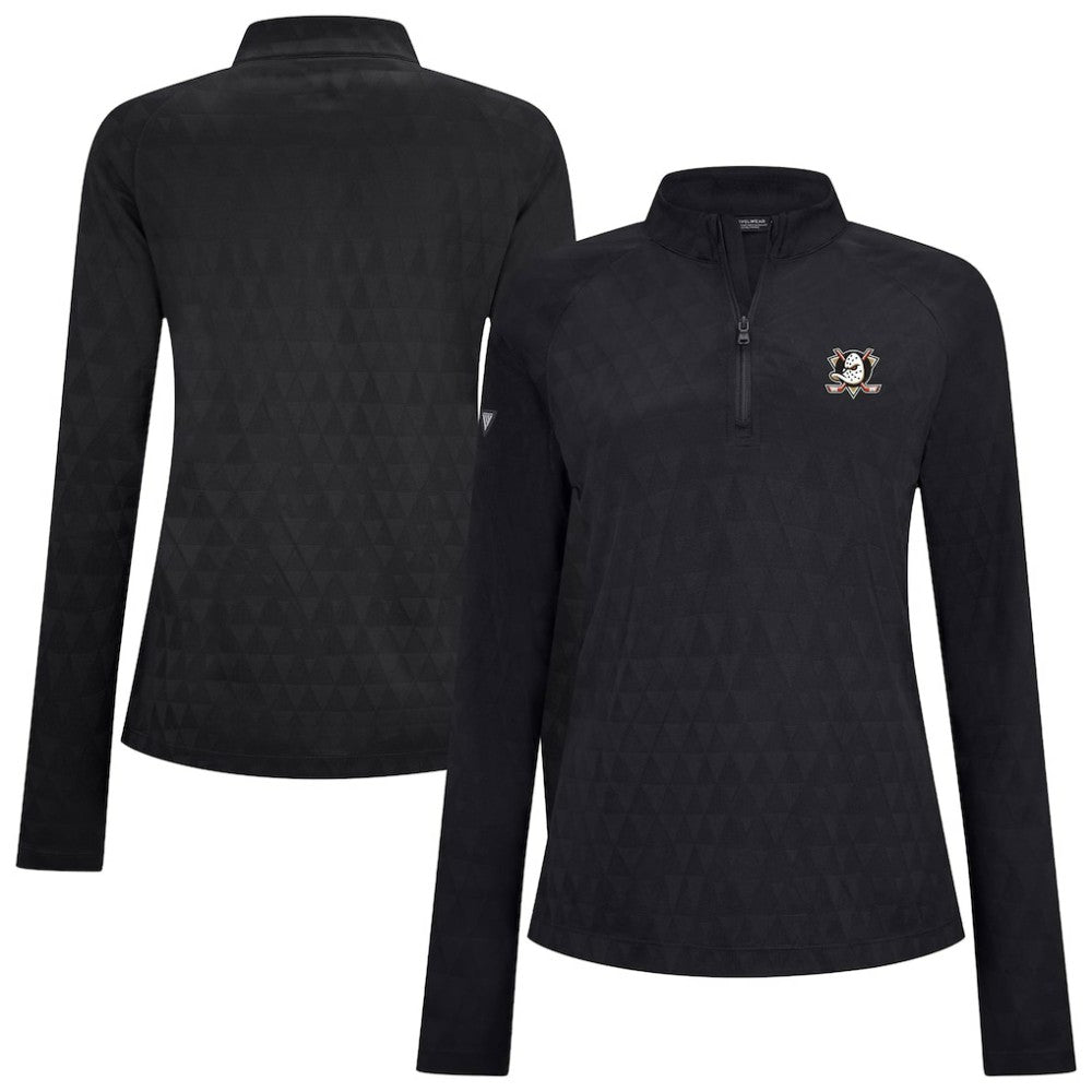 NHL Anaheim Ducks Levelwear Women's Spike Raglan Quarter-Zip Top