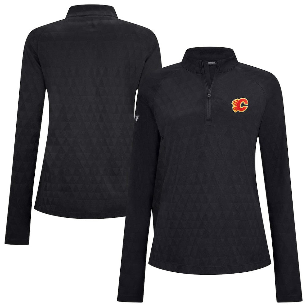 NHL Calgary Flames Levelwear Women's Spike Raglan Quarter-Zip Top