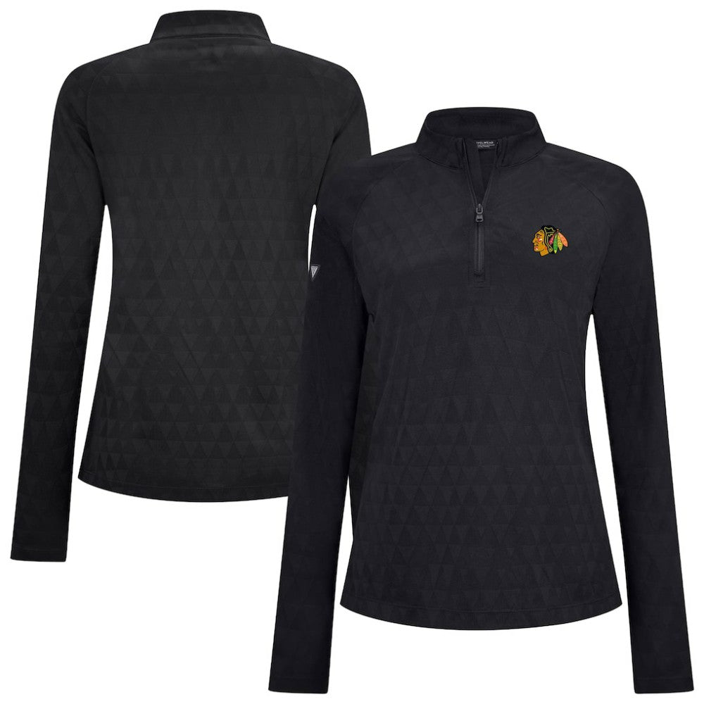 NHL Chicago Blackhawks Levelwear Women's Spike Raglan Quarter-Zip Top