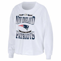 WEAR by Erin Andrews Women's Super Bowl LX Cropped Long Sleeve T-Shirt - New England Patriots T-shirts
