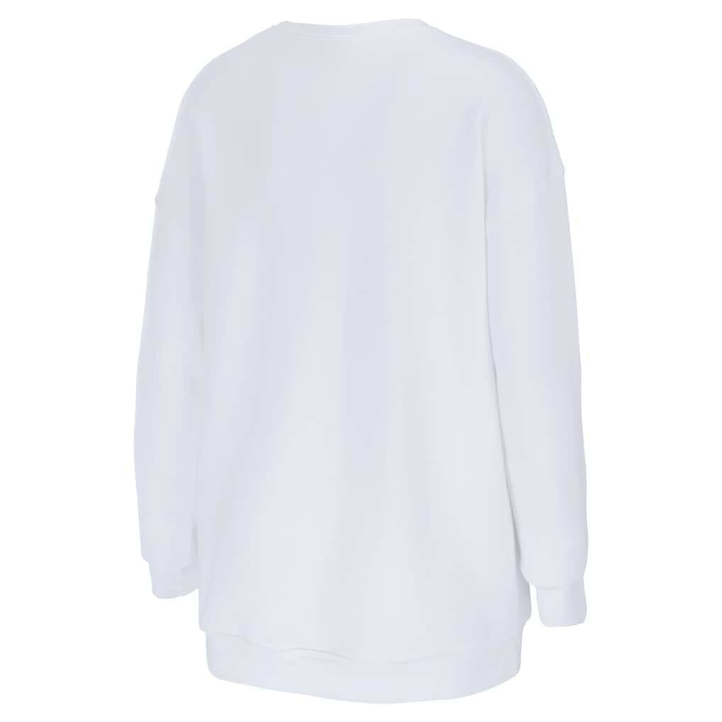 vs. Seattle Seahawks WEAR by Erin Andrews Women's Super Bowl LX Matchup Sweatshirt - New England Patriots Sweatshirts