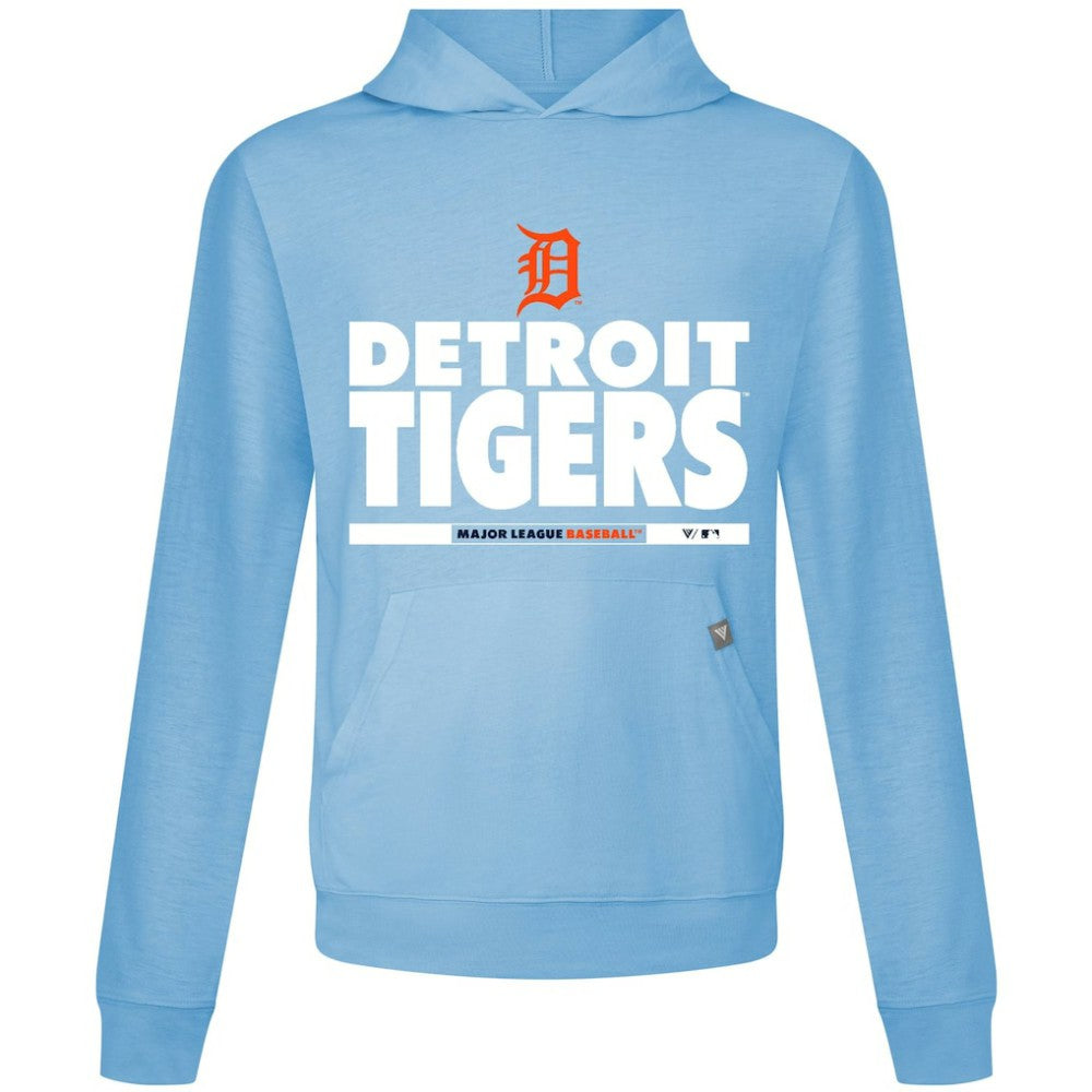 Light Blue Detroit Tigers Levelwear Relay Center Stage Long Sleeve Hooded T-Shirt