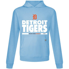 Light Blue Detroit Tigers Levelwear Relay Center Stage Long Sleeve Hooded T-Shirt