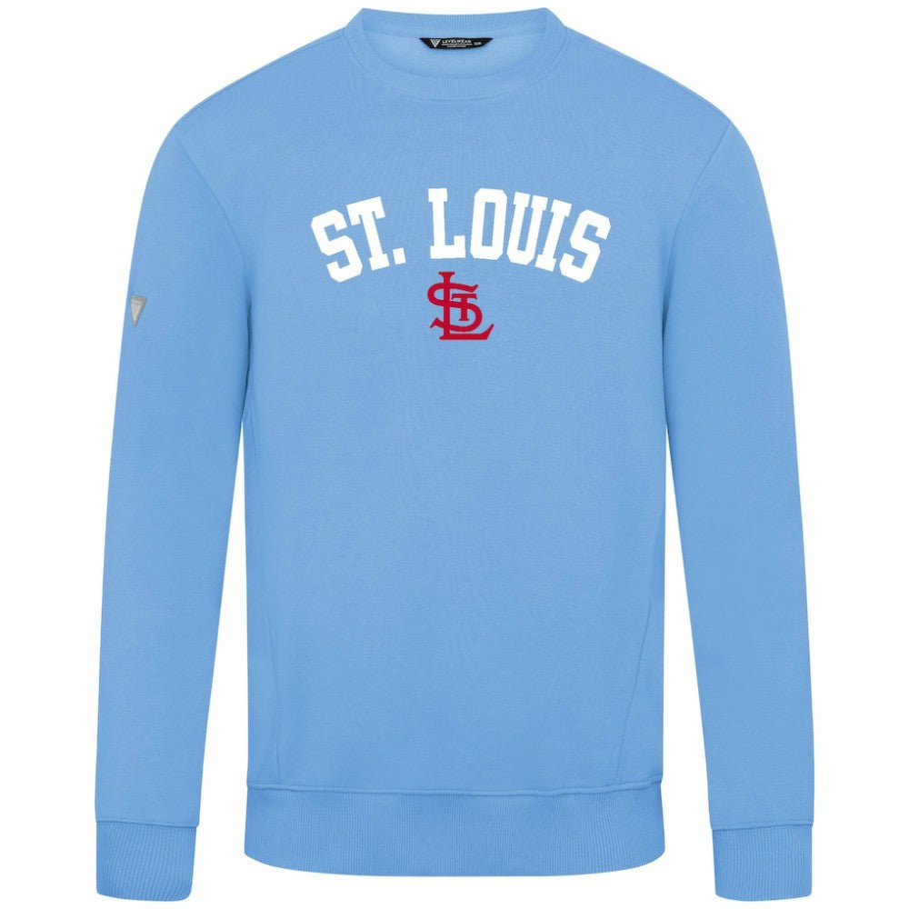 Light Blue St. Louis Cardinals Levelwear Zane Felt Arch Pullover Sweatshirt