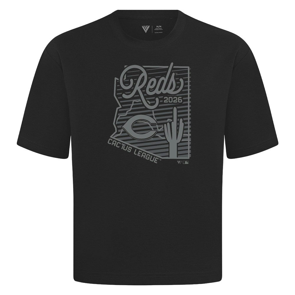 Black Cincinnati Reds Levelwear Sunrise Luxe Signature Knit T-Shirt