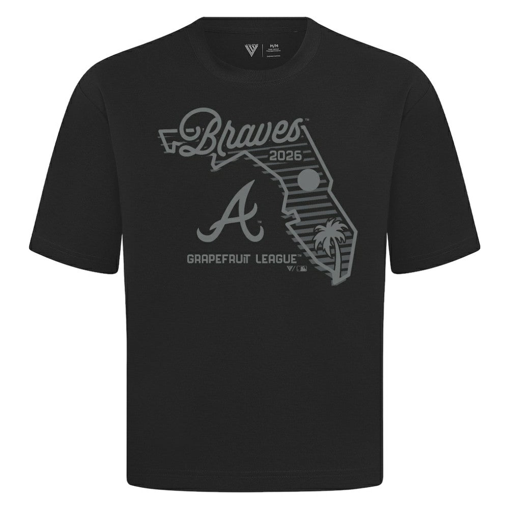 Black Atlanta Braves Levelwear Sunrise Luxe Signature Knit T-Shirt