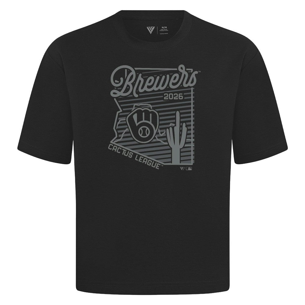 Black Milwaukee Brewers Levelwear Sunrise Luxe Signature Knit T-Shirt