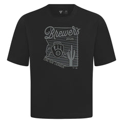 Black Milwaukee Brewers Levelwear Sunrise Luxe Signature Knit T-Shirt