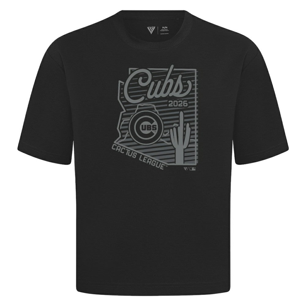 Black Chicago Cubs Levelwear Sunrise Luxe Signature Knit T-Shirt