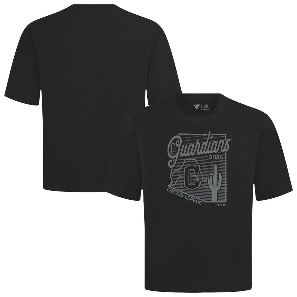 Black Cleveland Guardians Levelwear Sunrise Luxe Signature Knit T-Shirt