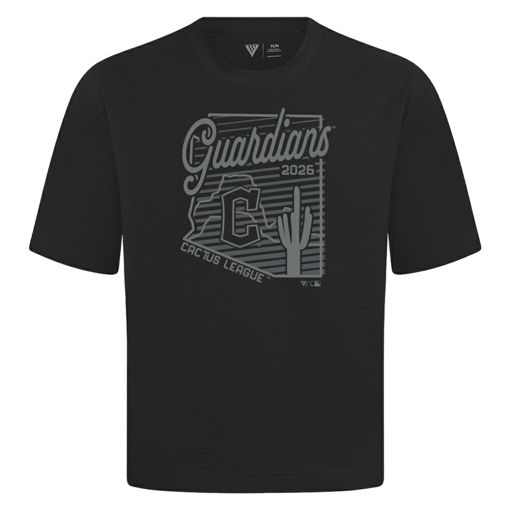 Black Cleveland Guardians Levelwear Sunrise Luxe Signature Knit T-Shirt