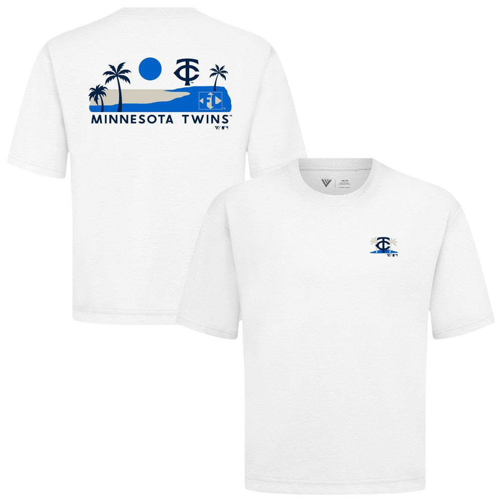White Minnesota Twins Levelwear Panoramic Luxe Signature Knit T-Shirt