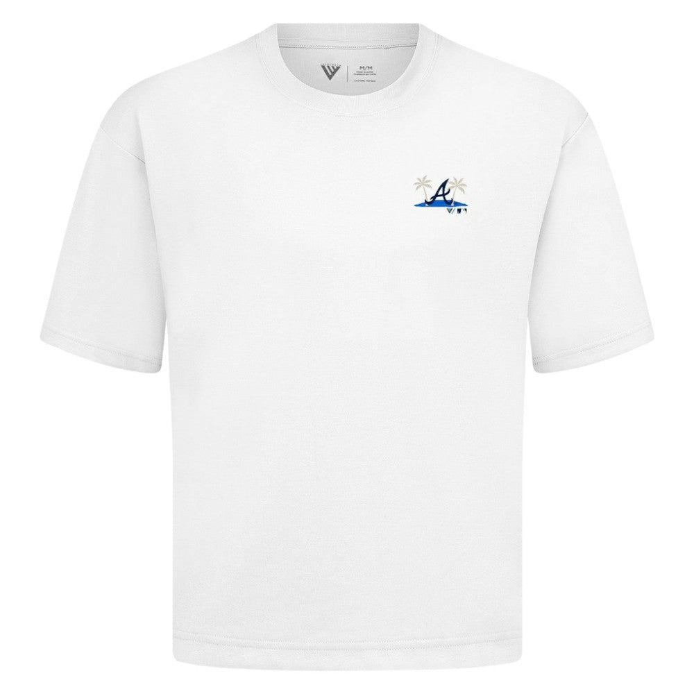White Atlanta Braves Levelwear Panoramic Luxe Signature Knit T-Shirt