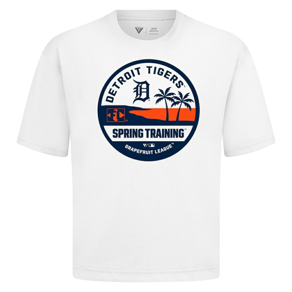 White Detroit Tigers Levelwear Spring Training Badge Luxe Signature Knit T-Shirt