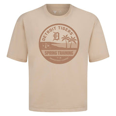 Khaki Detroit Tigers Levelwear Spring Training Badge Luxe Signature Knit T-Shirt
