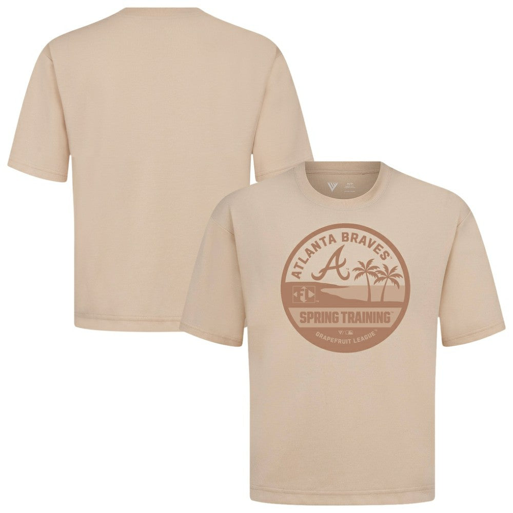 Khaki Atlanta Braves Levelwear Spring Training Badge Luxe Signature Knit T-Shirt