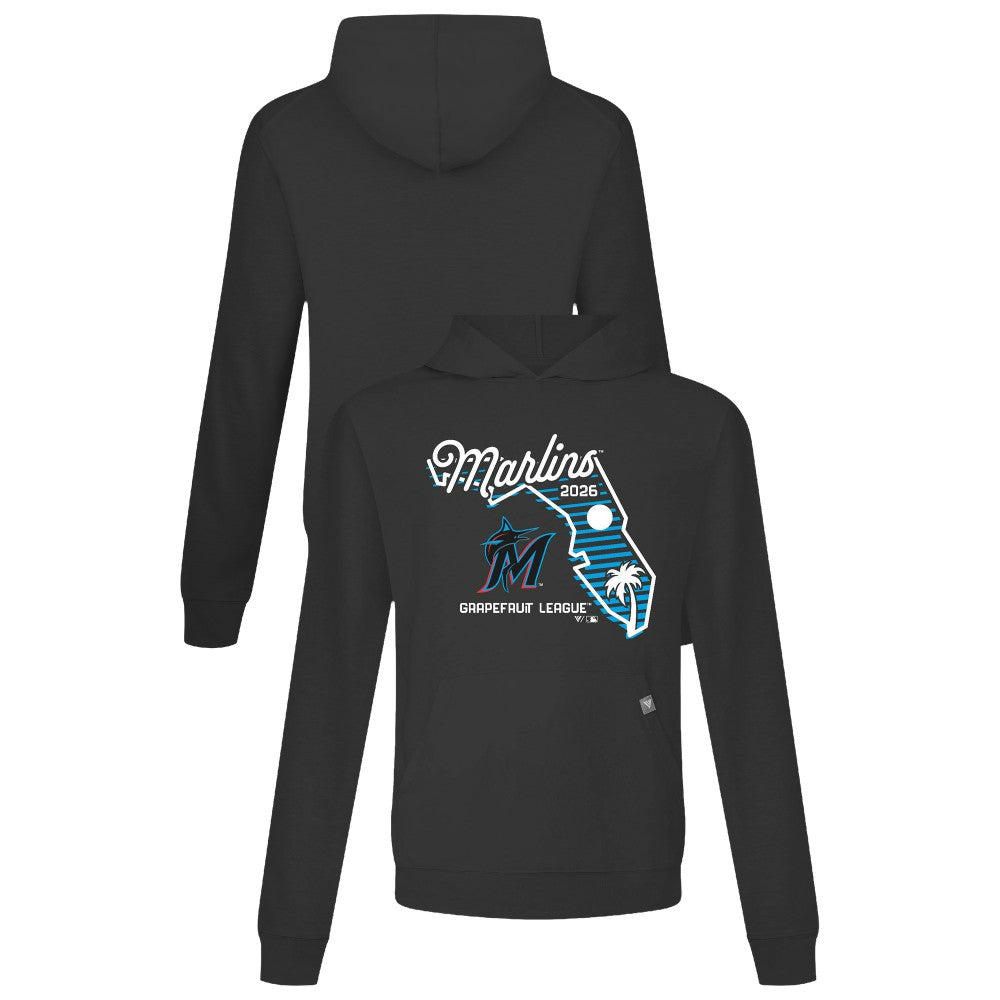 Black Miami Marlins Levelwear Sunrise Relay Hoodie