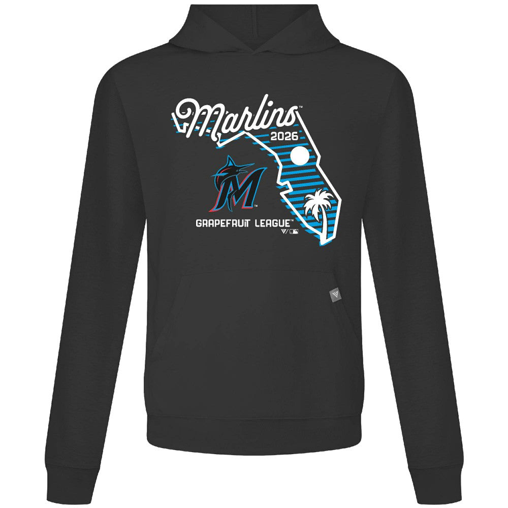 Black Miami Marlins Levelwear Sunrise Relay Hoodie
