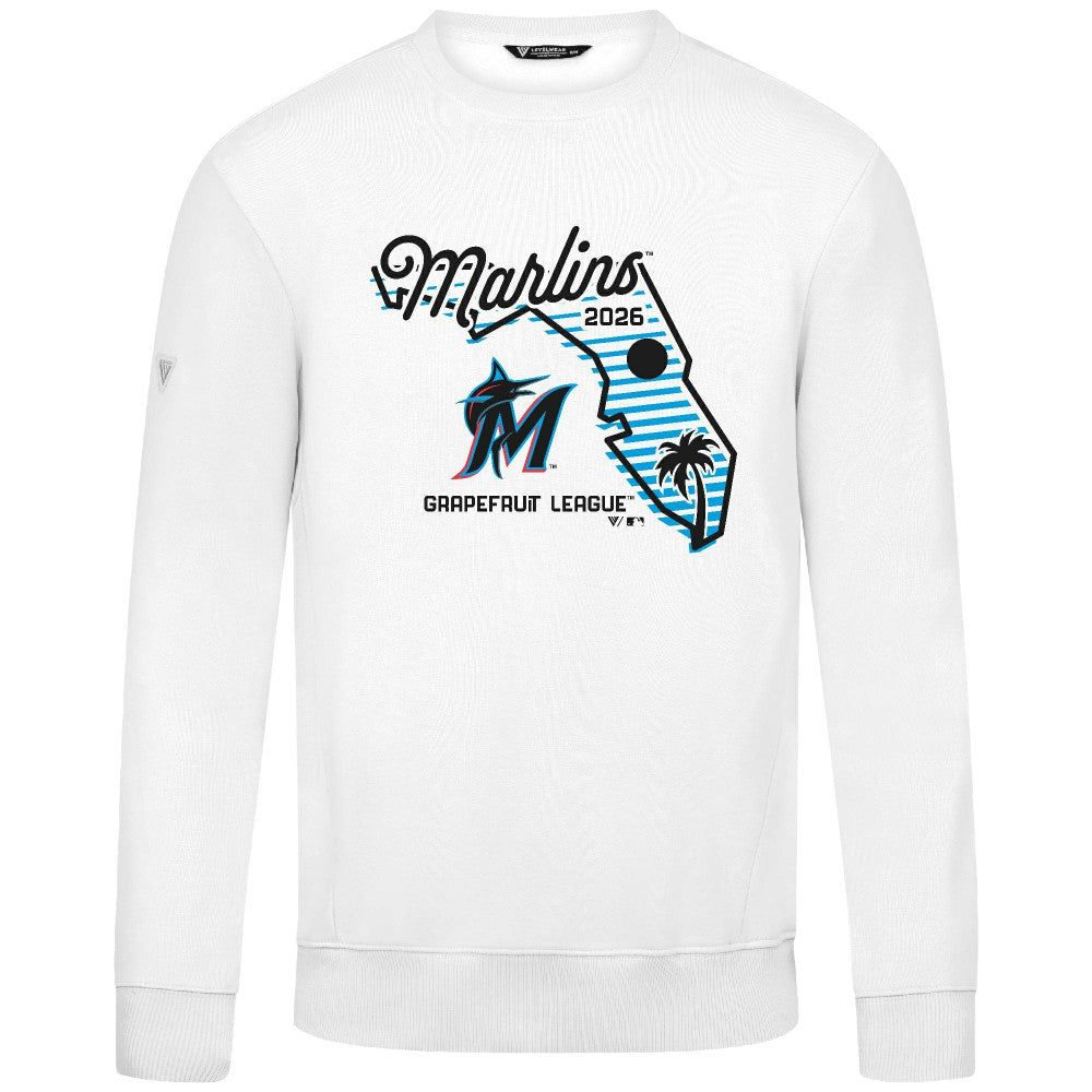 White Miami Marlins Levelwear Zane Sunrise Sweatshirt