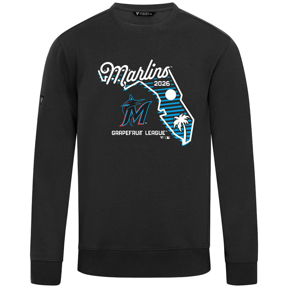 Black Miami Marlins Levelwear Zane Sunrise Sweatshirt