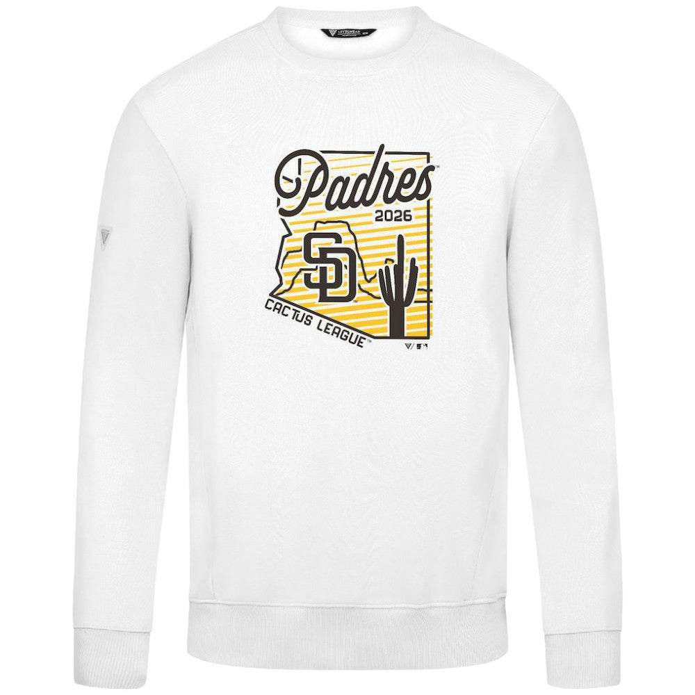 White San Diego Padres Levelwear Zane Sunrise Sweatshirt