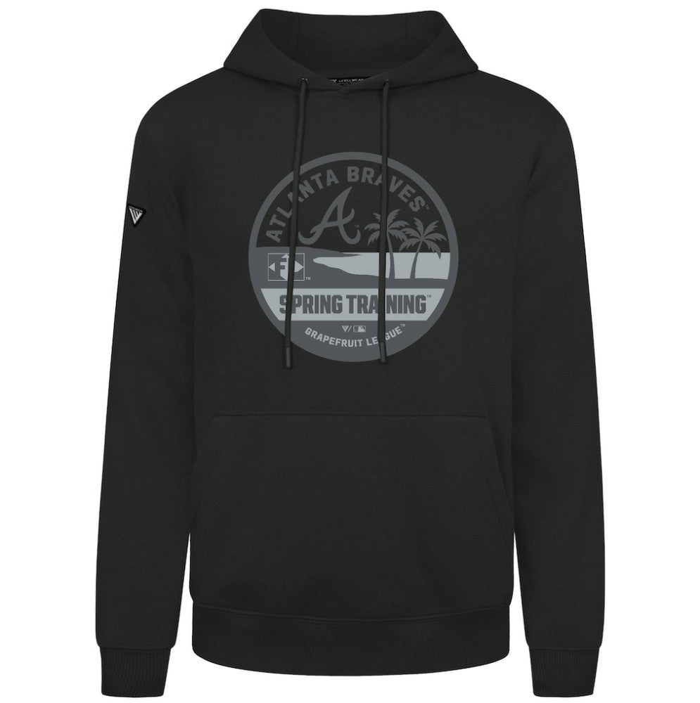 Black Atlanta Braves Levelwear Spring Badge Podium Hoodie