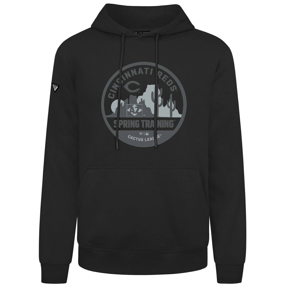 Black Cincinnati Reds Levelwear Spring Badge Podium Hoodie