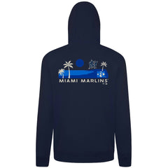Navy Miami Marlins Levelwear Panoramic Podium Hoodie