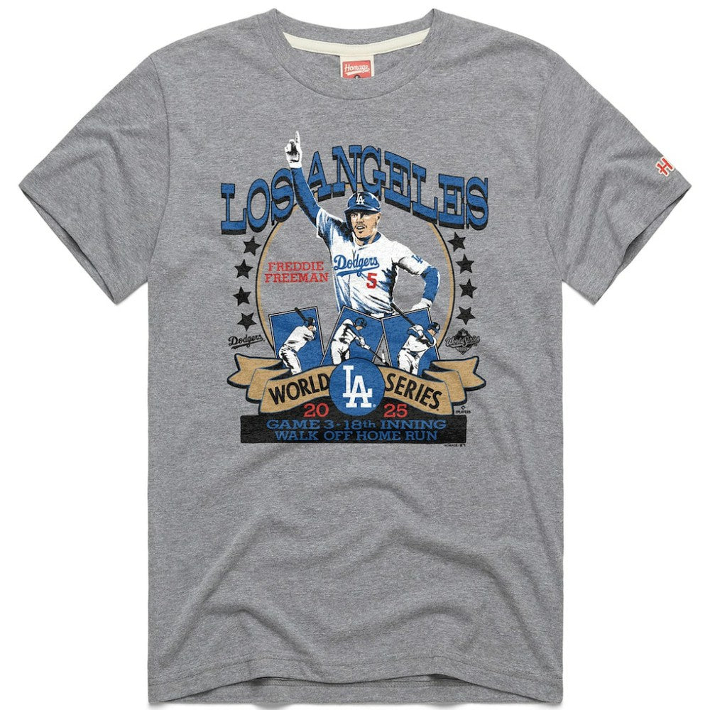 Gray Freddie Freeman Los Angeles Dodgers Homage Unisex 2026 Gold Collection Walk Off Tri-Blend T-Shirt