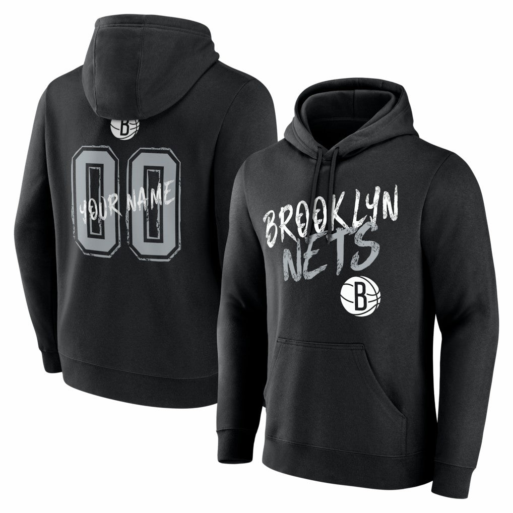 Brooklyn Nets Big & Tall Hustle Personalized Name & Number Hoodie