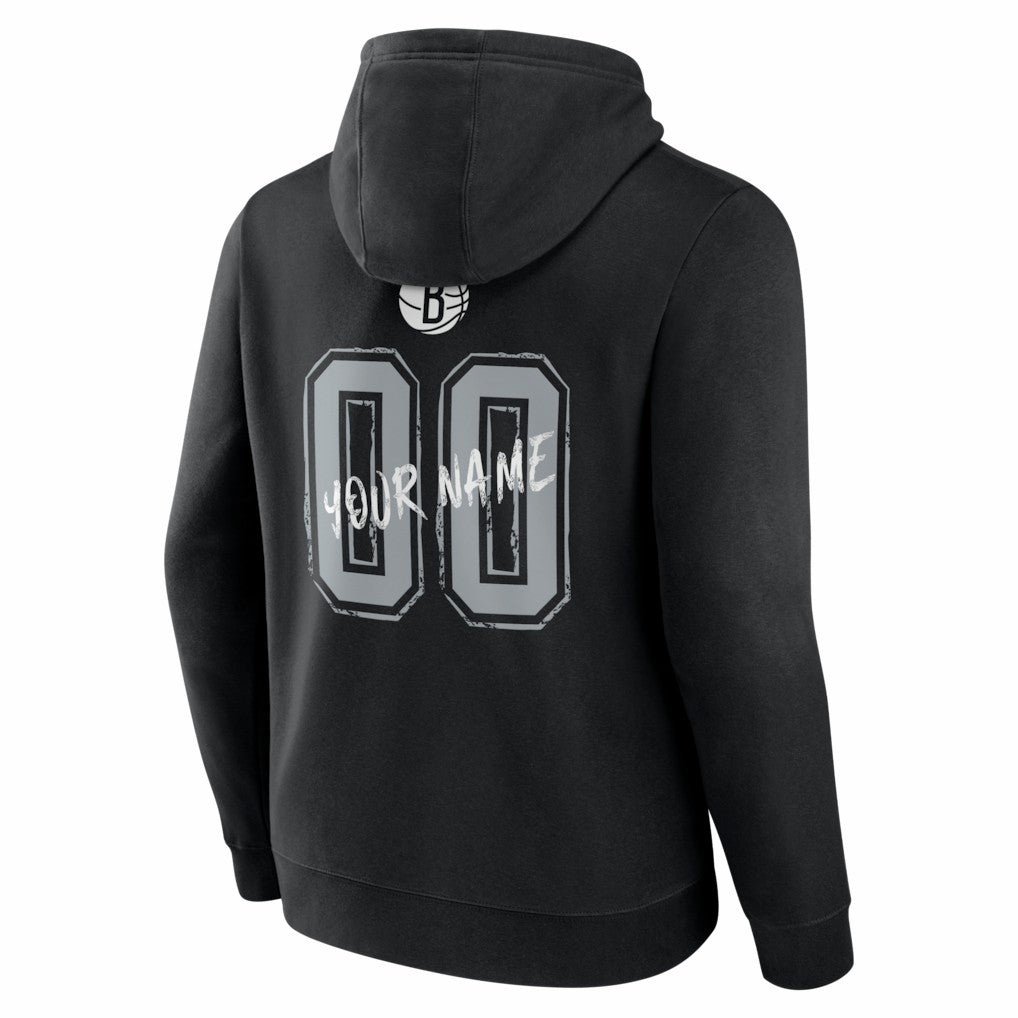 Brooklyn Nets Big & Tall Hustle Personalized Name & Number Hoodie