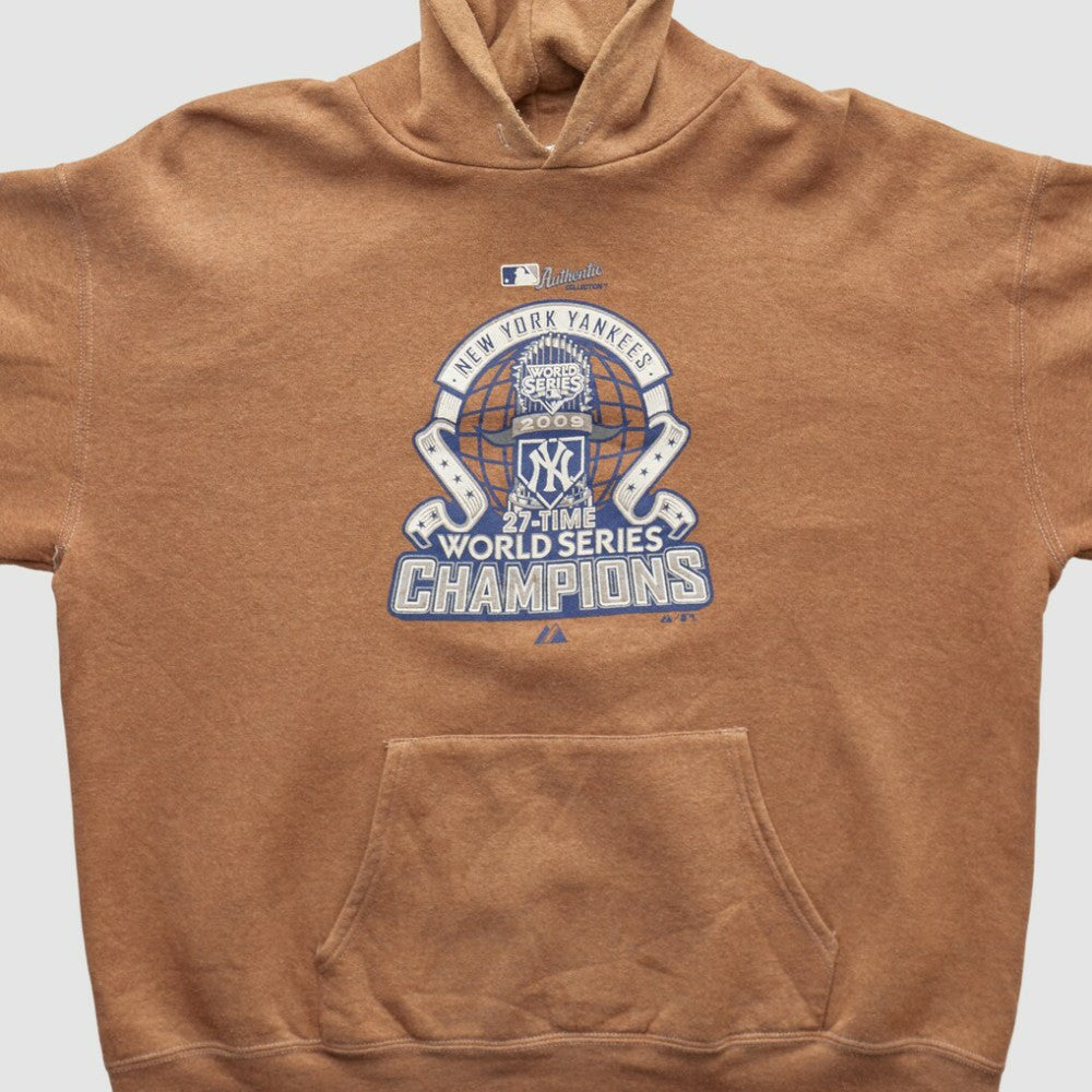 Tan New York Yankees Majestic 2009 Hooded Pullover Sweatshirt