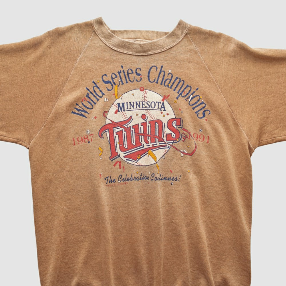 Tan Minnesota Twins 1991 Pullover Sweatshirt