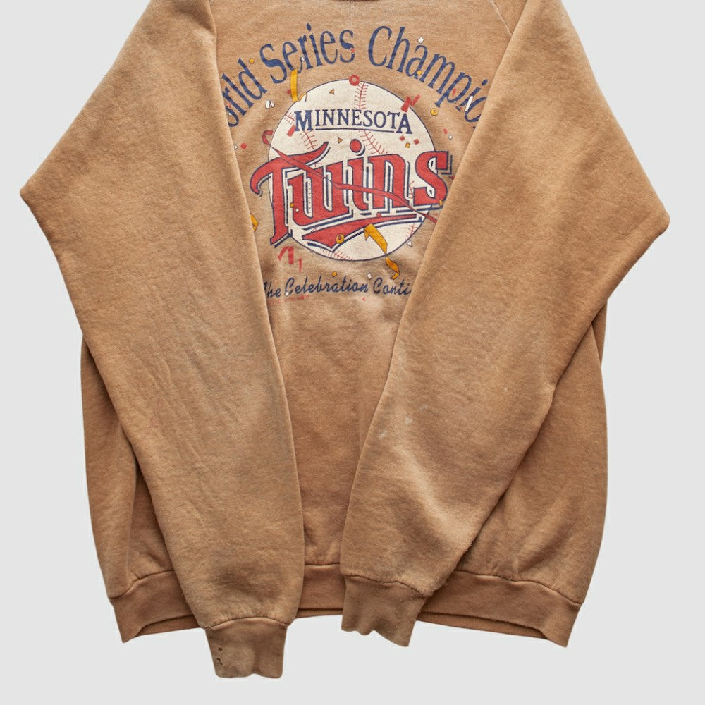 Tan Minnesota Twins 1991 Pullover Sweatshirt